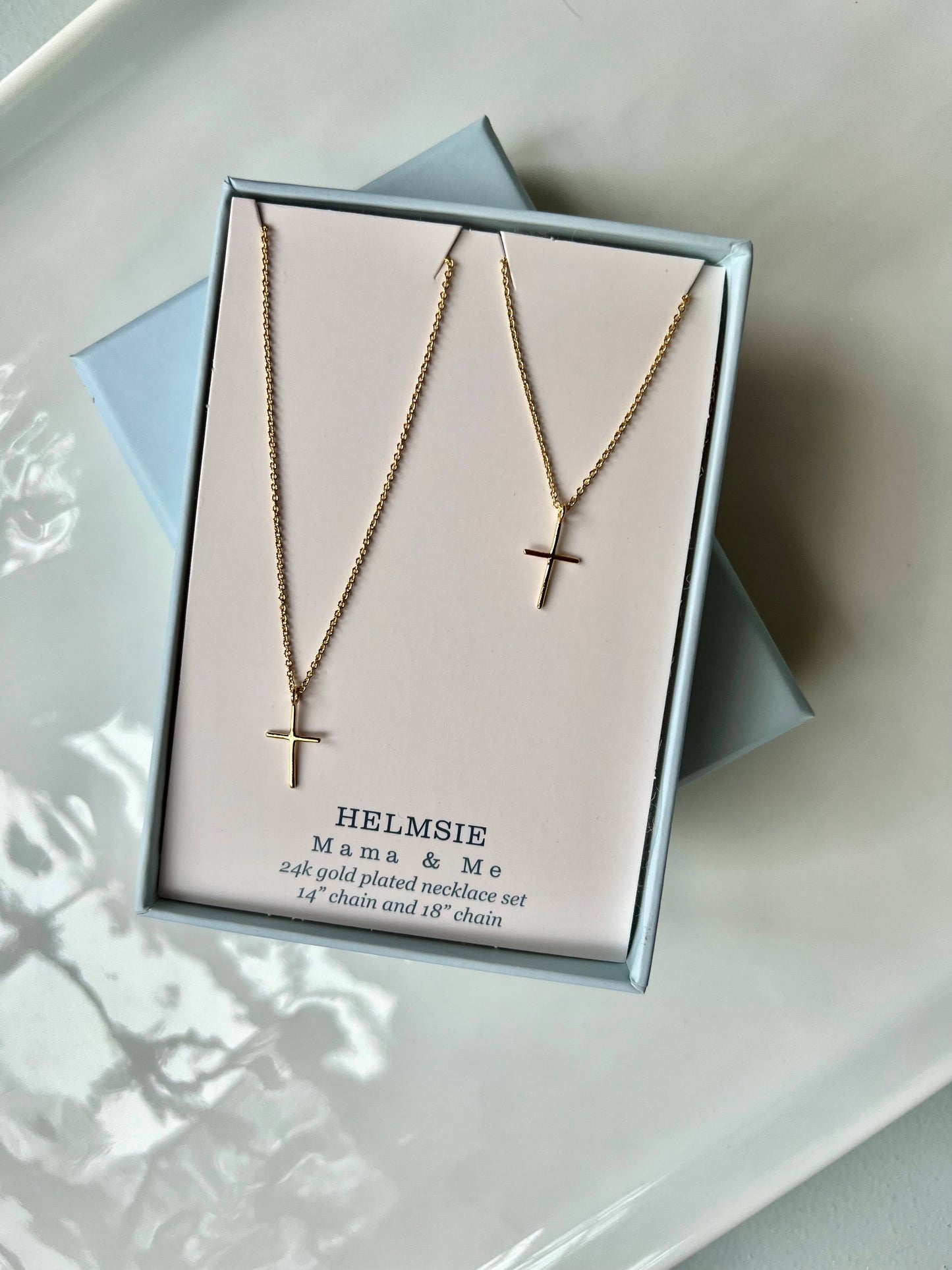 Momma + Me Cross Necklace Set