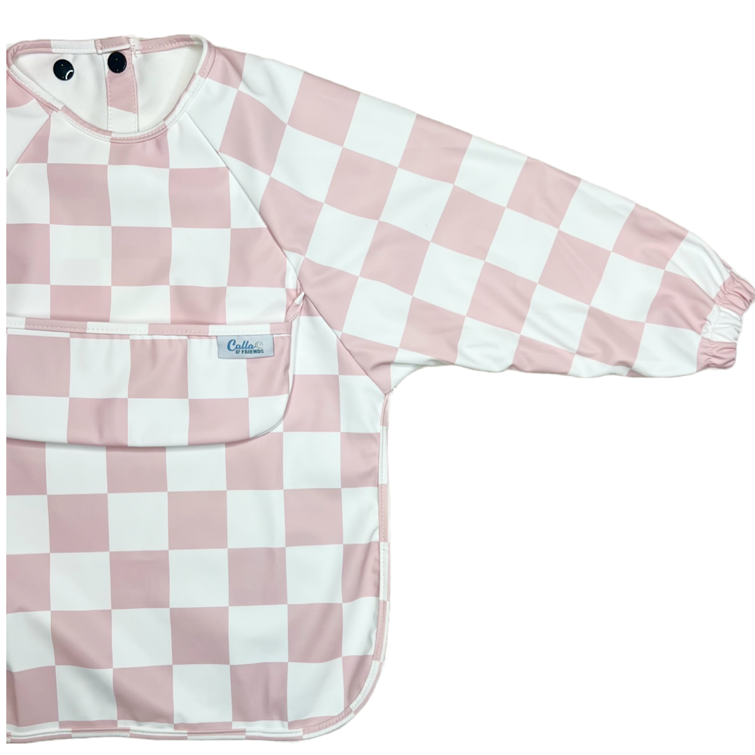 The Grayson Long Sleeve Bib - Checkered: Cloud Gray