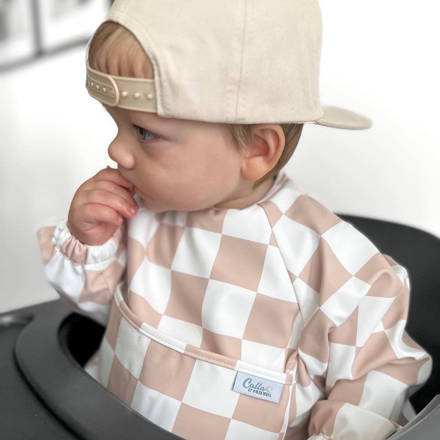 The Grayson Long Sleeve Bib - Checkered: Cloud Gray