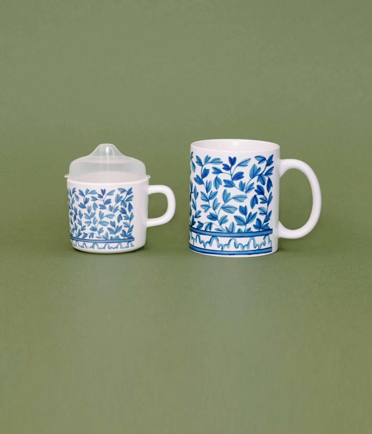 Blue and White Mama and Me Cup Set