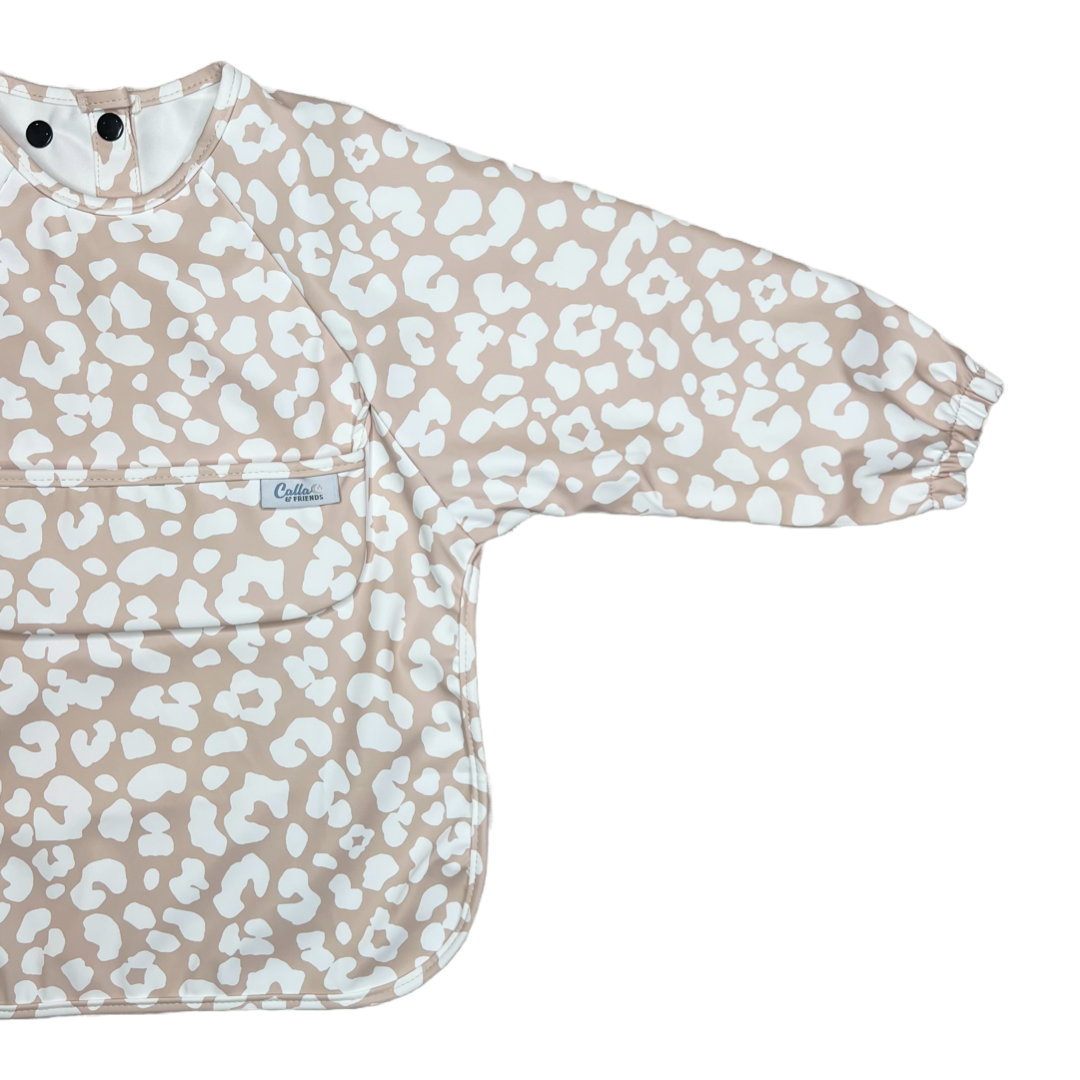 The Grayson Long Sleeve Bib - Leopard: Petal Pink