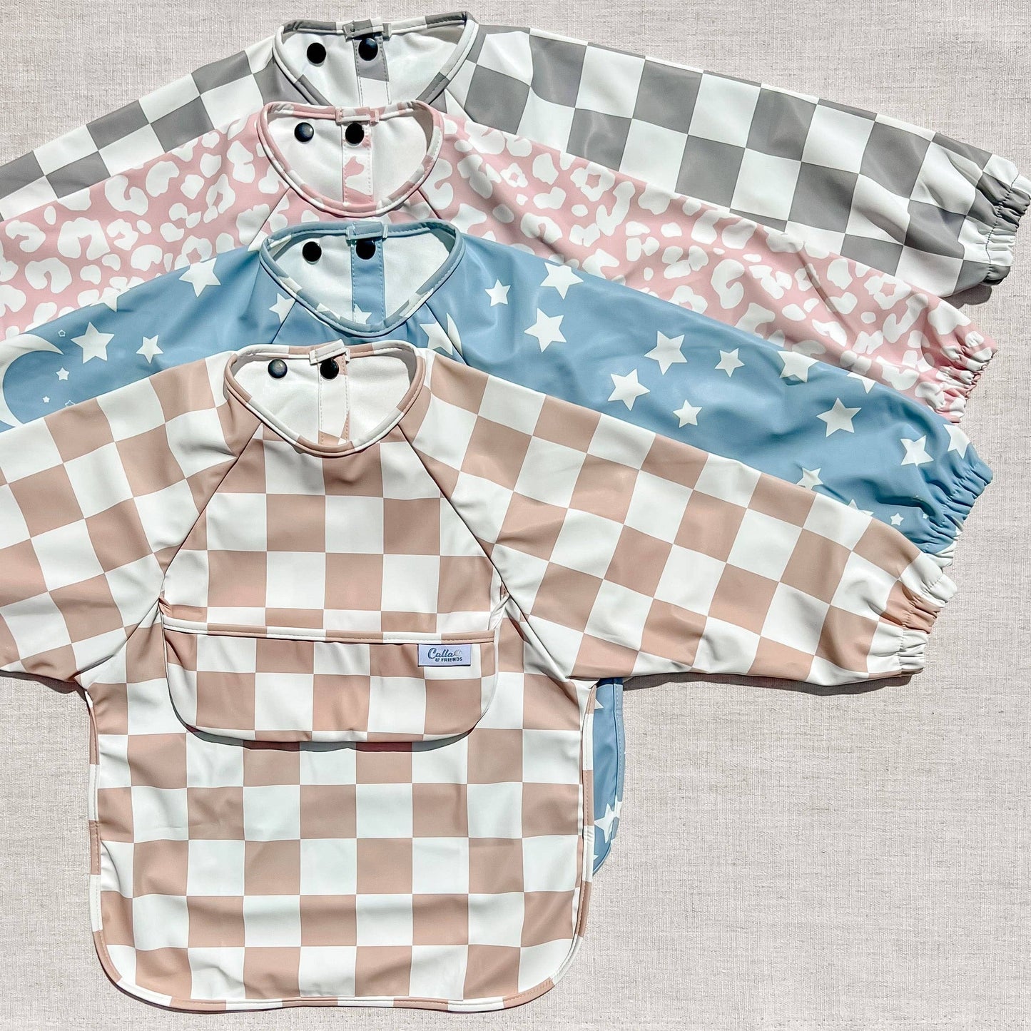 The Grayson Long Sleeve Bib - Checkered: Powder Blue