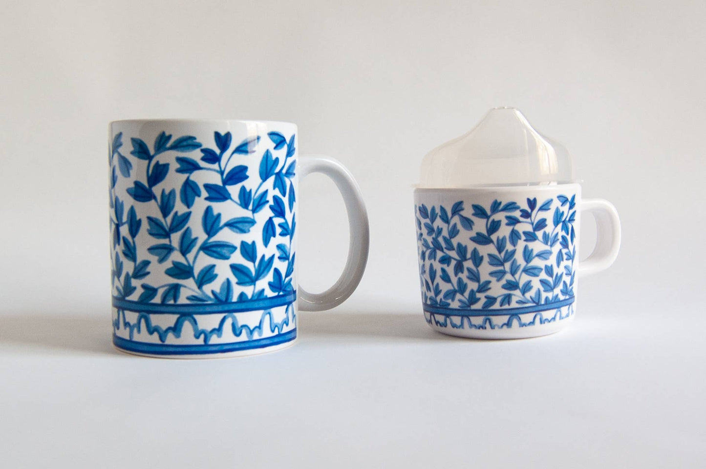 Blue and White Mama and Me Cup Set