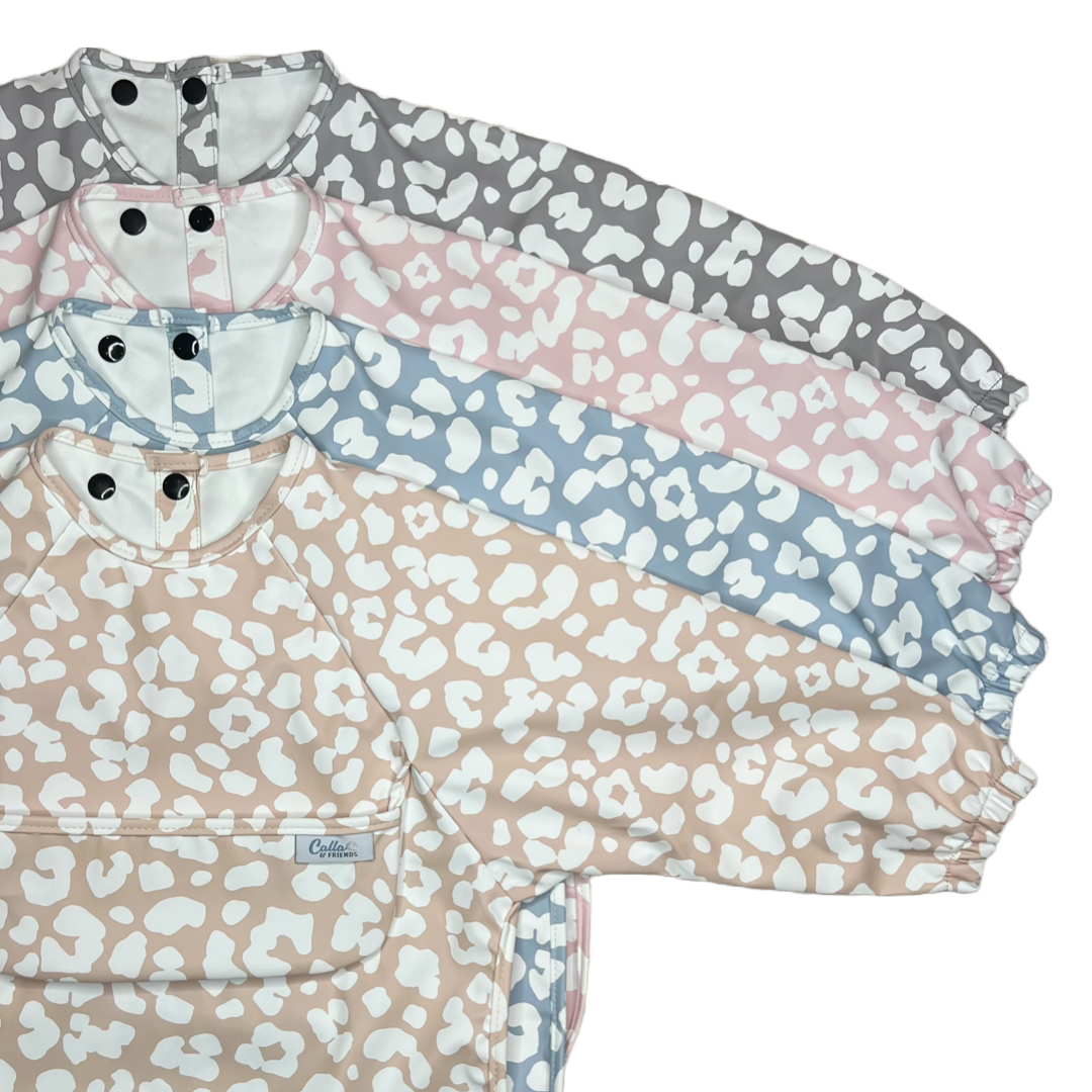 The Grayson Long Sleeve Bib - Leopard: Petal Pink