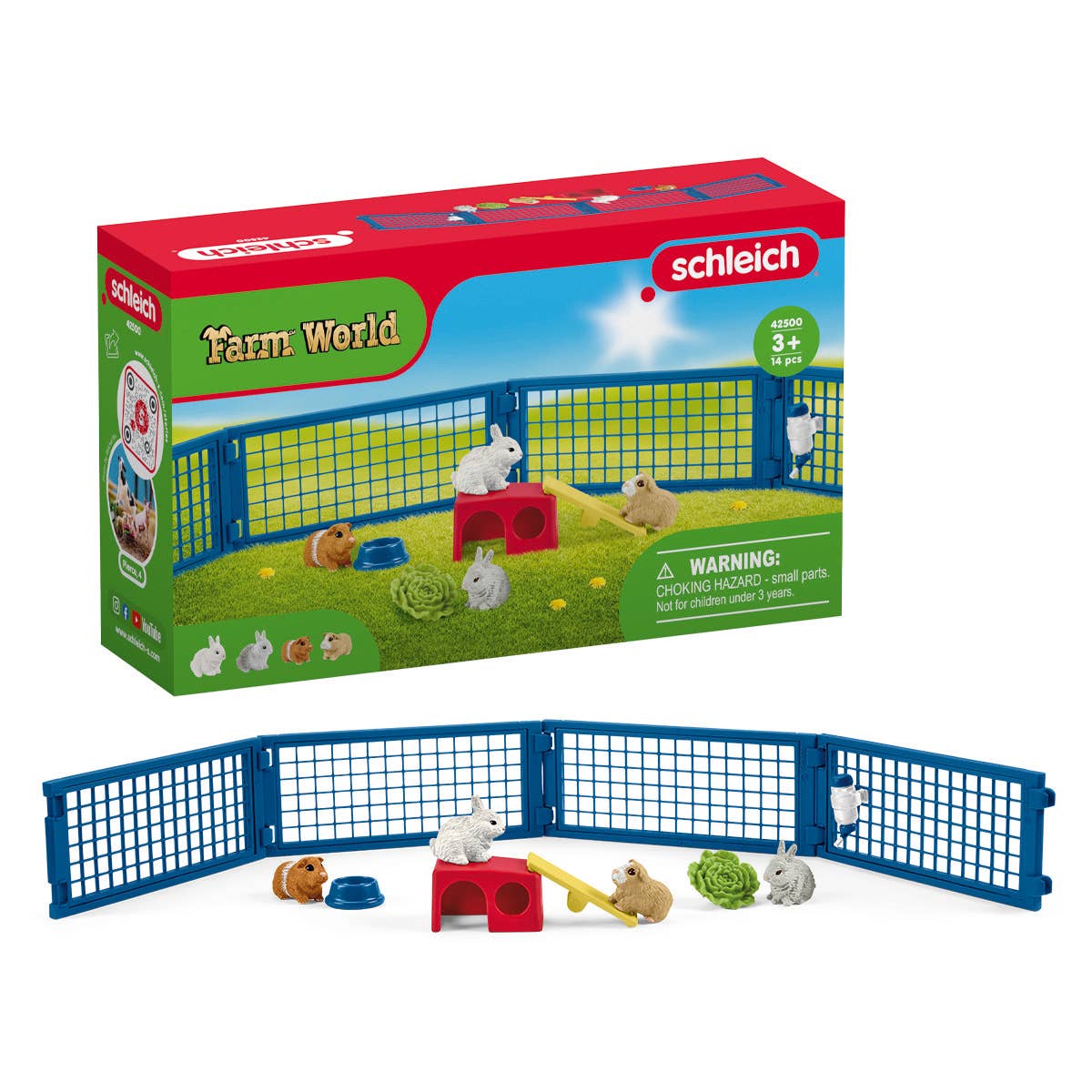 Rabbit And Guinea Pig Hutch Farm Figurine Toys Play Set