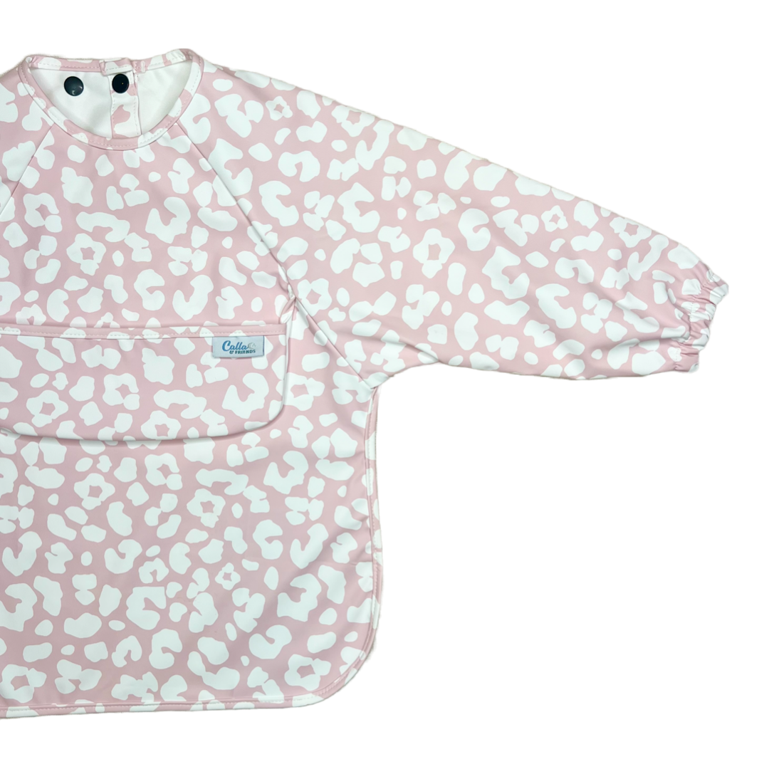 The Grayson Long Sleeve Bib - Leopard: Petal Pink