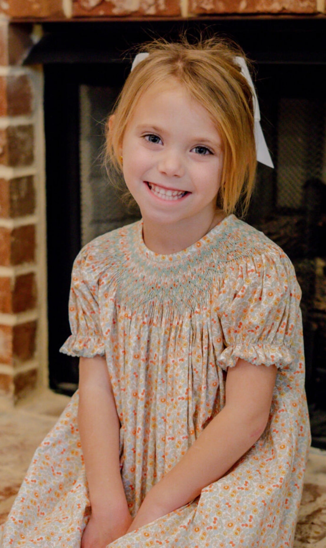 Ditsy Floral Smocked Geo Bishop