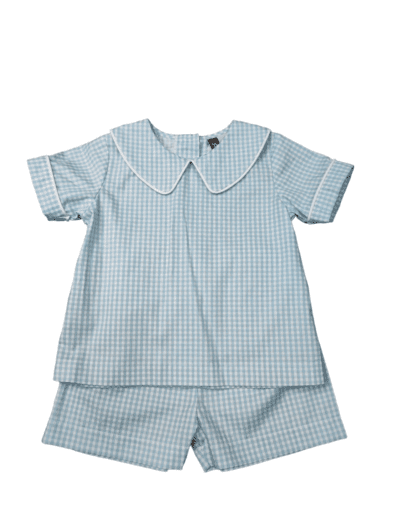 Teal Gingham Boys Set