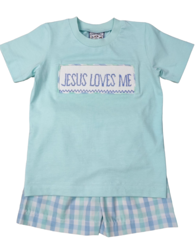 Jesus Loves Me Boys Short Set