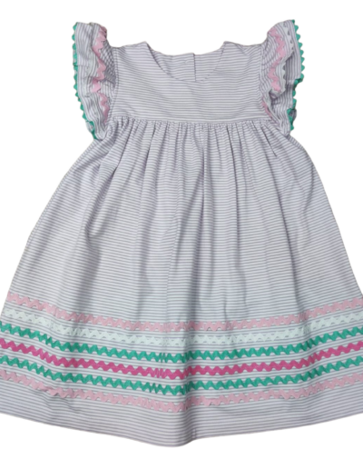 Lavender Stripe Ric Rac Dress