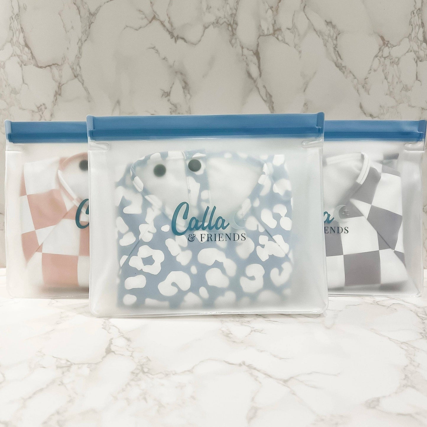 The Grayson Long Sleeve Bib - Checkered: Powder Blue