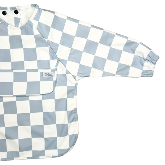 The Grayson Long Sleeve Bib - Checkered: Powder Blue