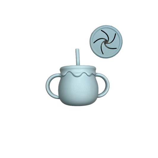 You Are My Sunshine 3-in-1 Straw Snack Cup: Powder Blue