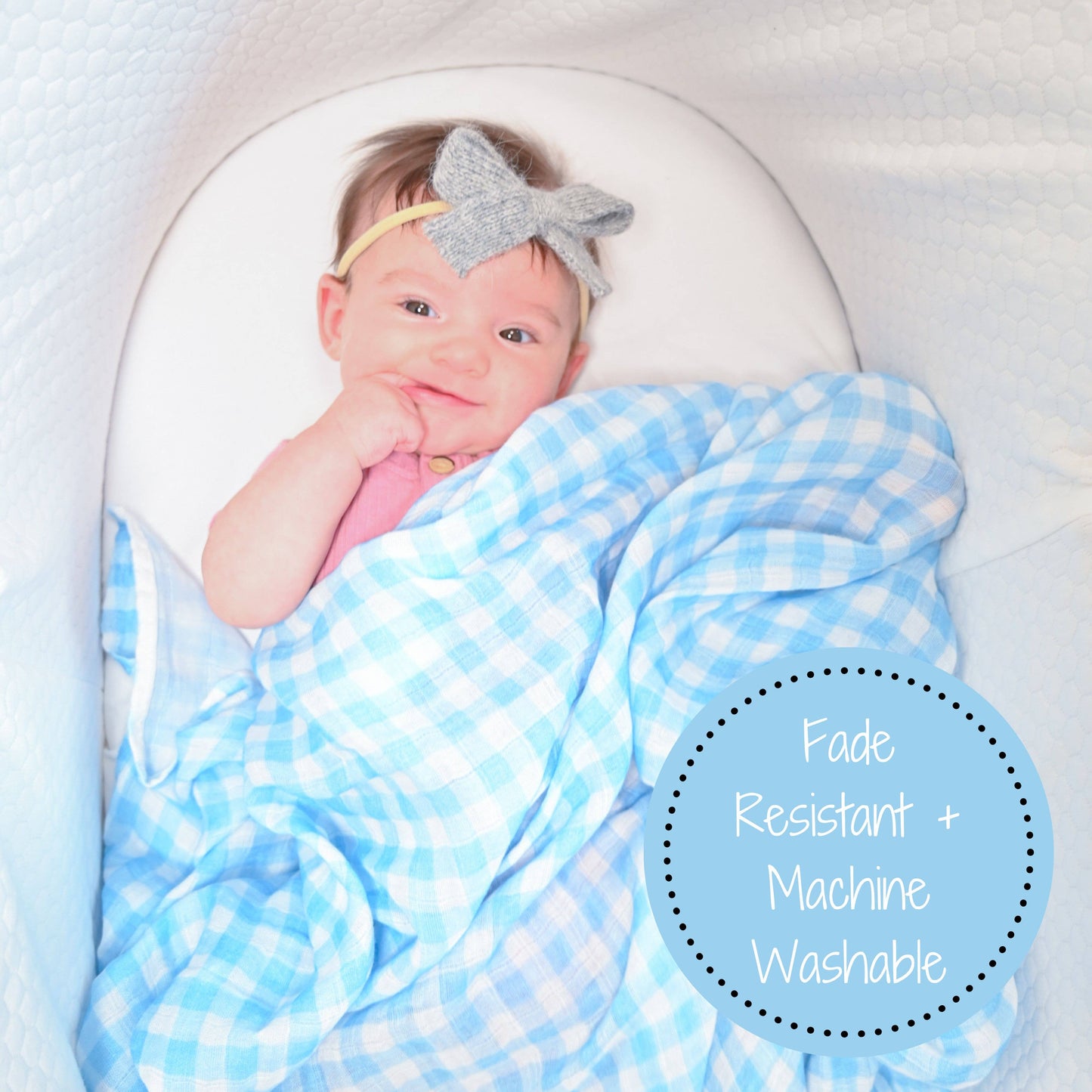 Gingham Style Baby Muslin Cotton Blanket