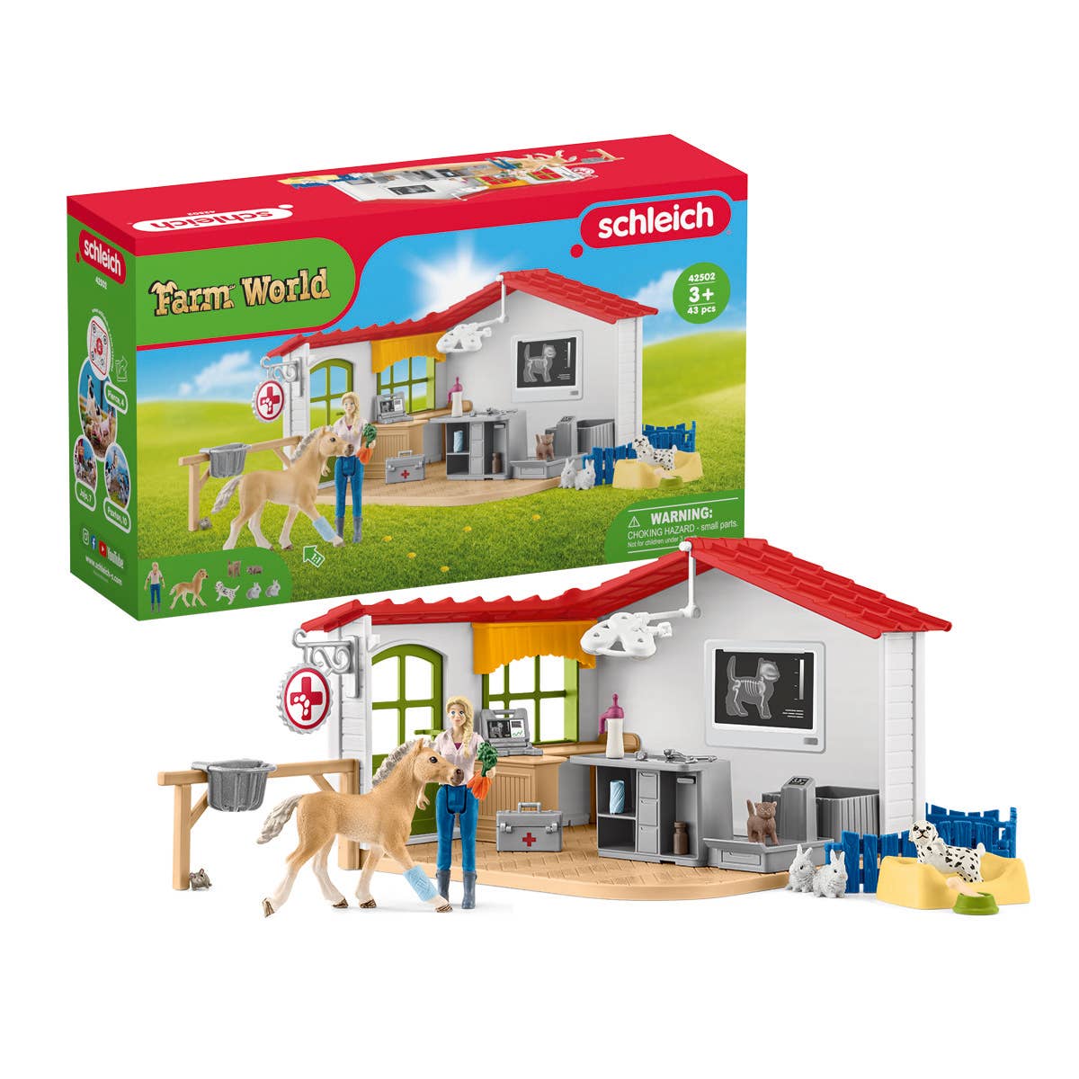 Veterinary Practice With Pets Farm Figurine Toys Play Set