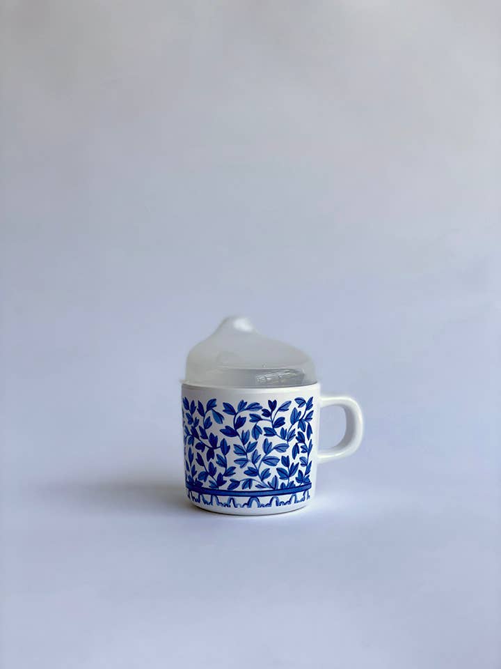 Blue and White Sippy Cup