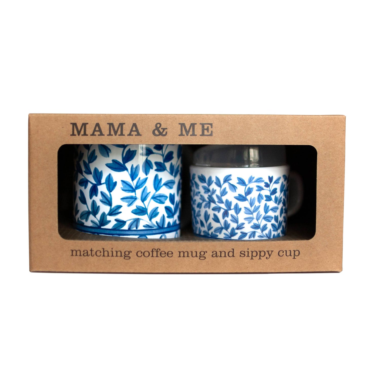 Blue and White Mama and Me Cup Set
