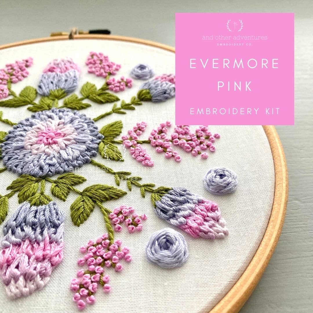 Intermediate Embroidery Kit - Evermore Pink