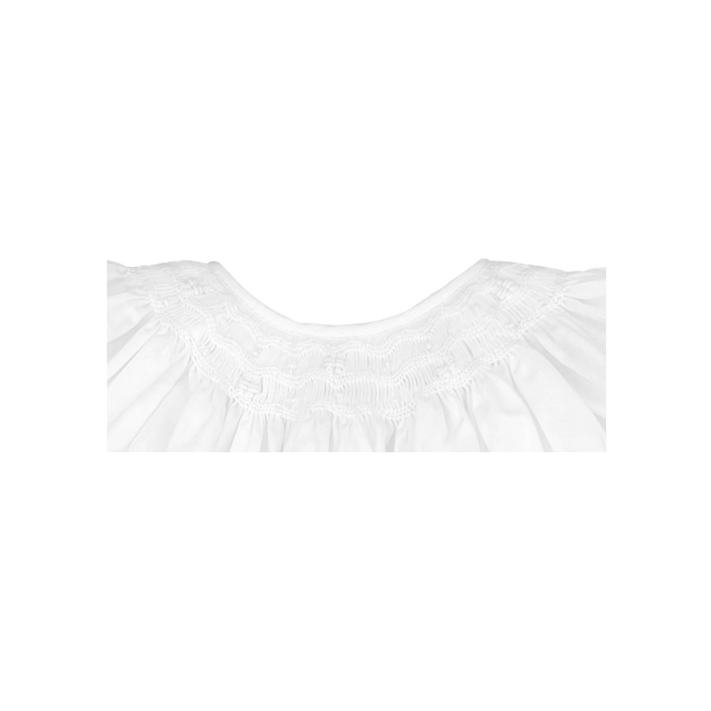 Daygown with Wave Smocking: White / Newborn