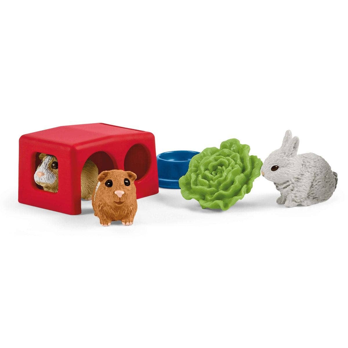 Rabbit And Guinea Pig Hutch Farm Figurine Toys Play Set
