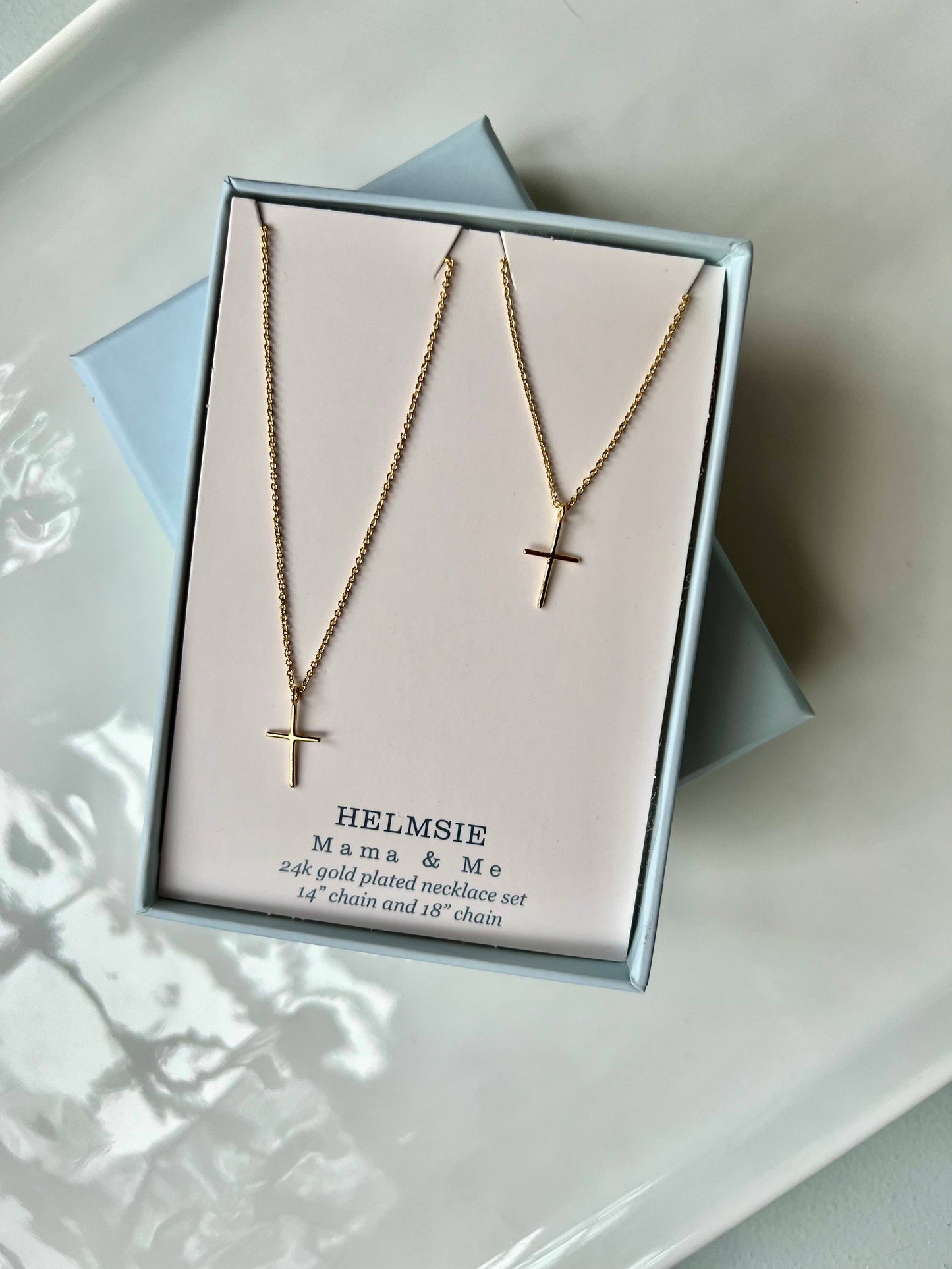 Single Gold Plated Cross Necklace 18"