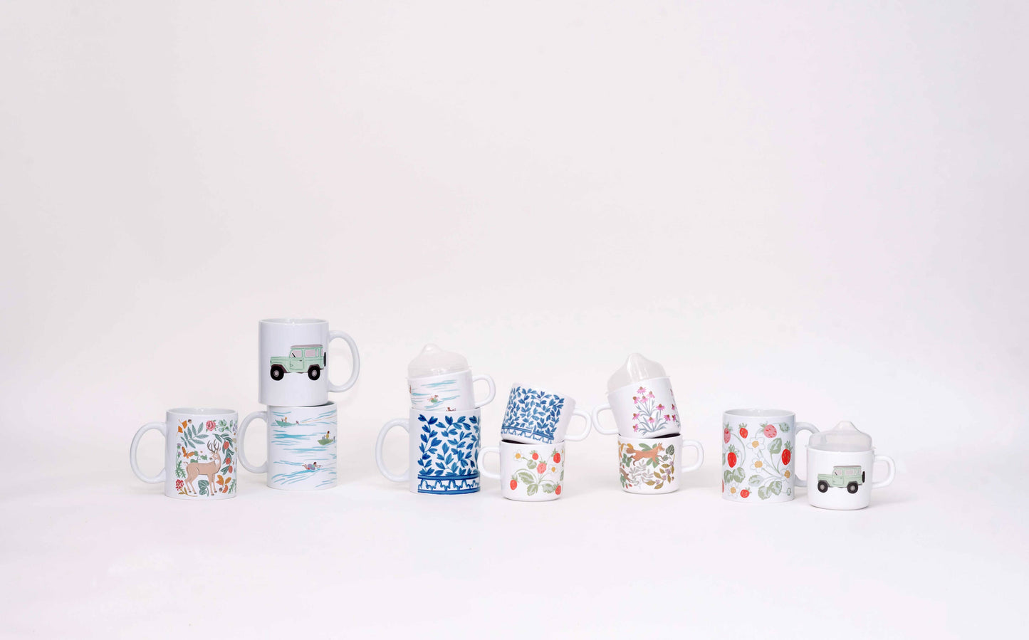 Blue and White Mama and Me Cup Set