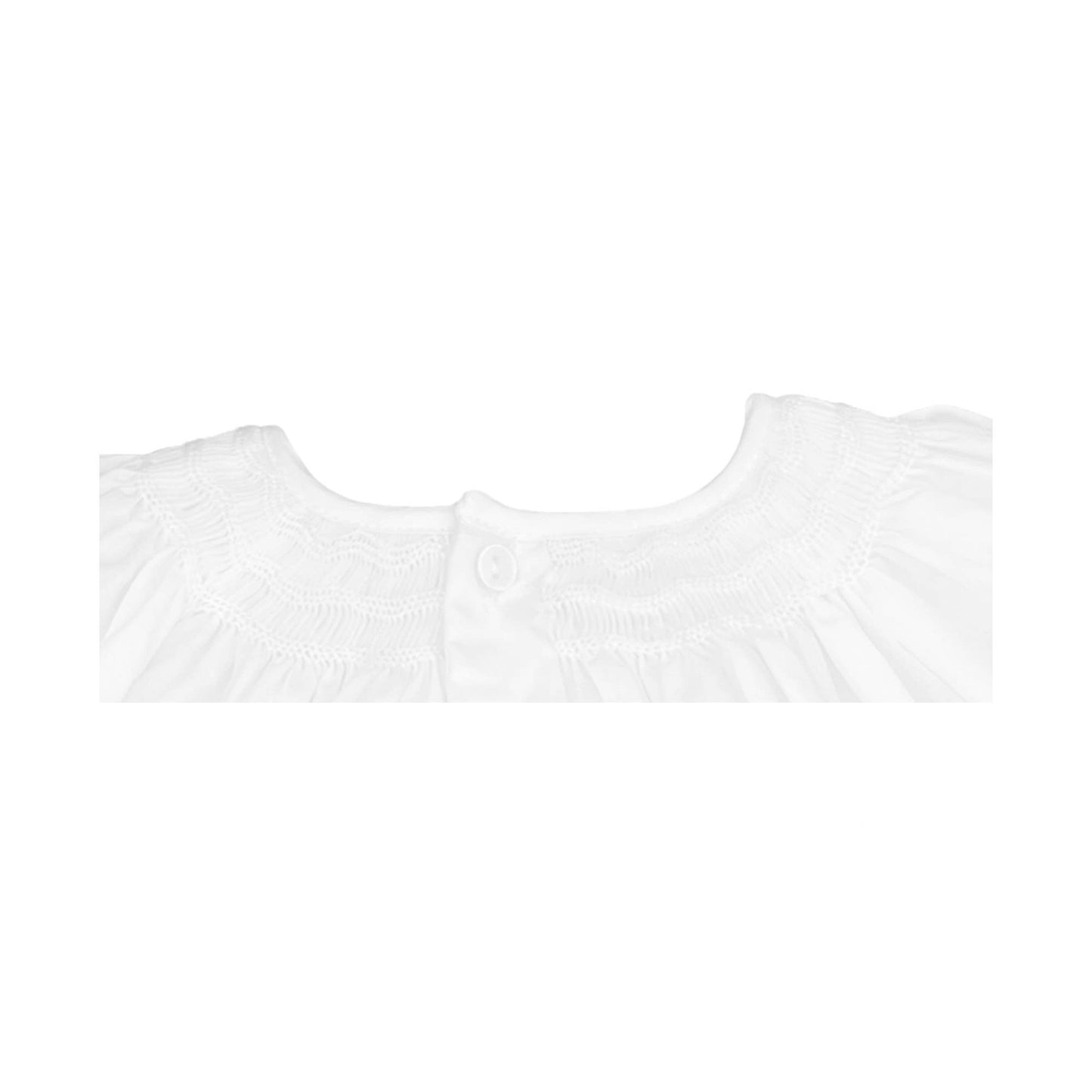 Daygown with Wave Smocking: White / Newborn