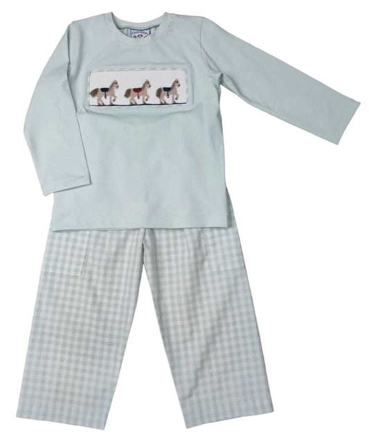 Horse Smocked Boys Set