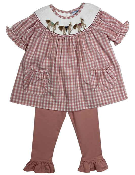 Horse Smocked Ruffle Set