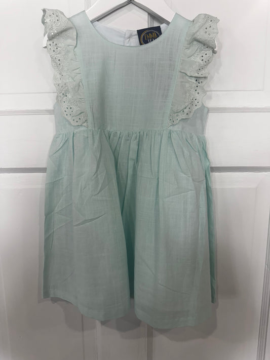 Mint Linen Lace Dress