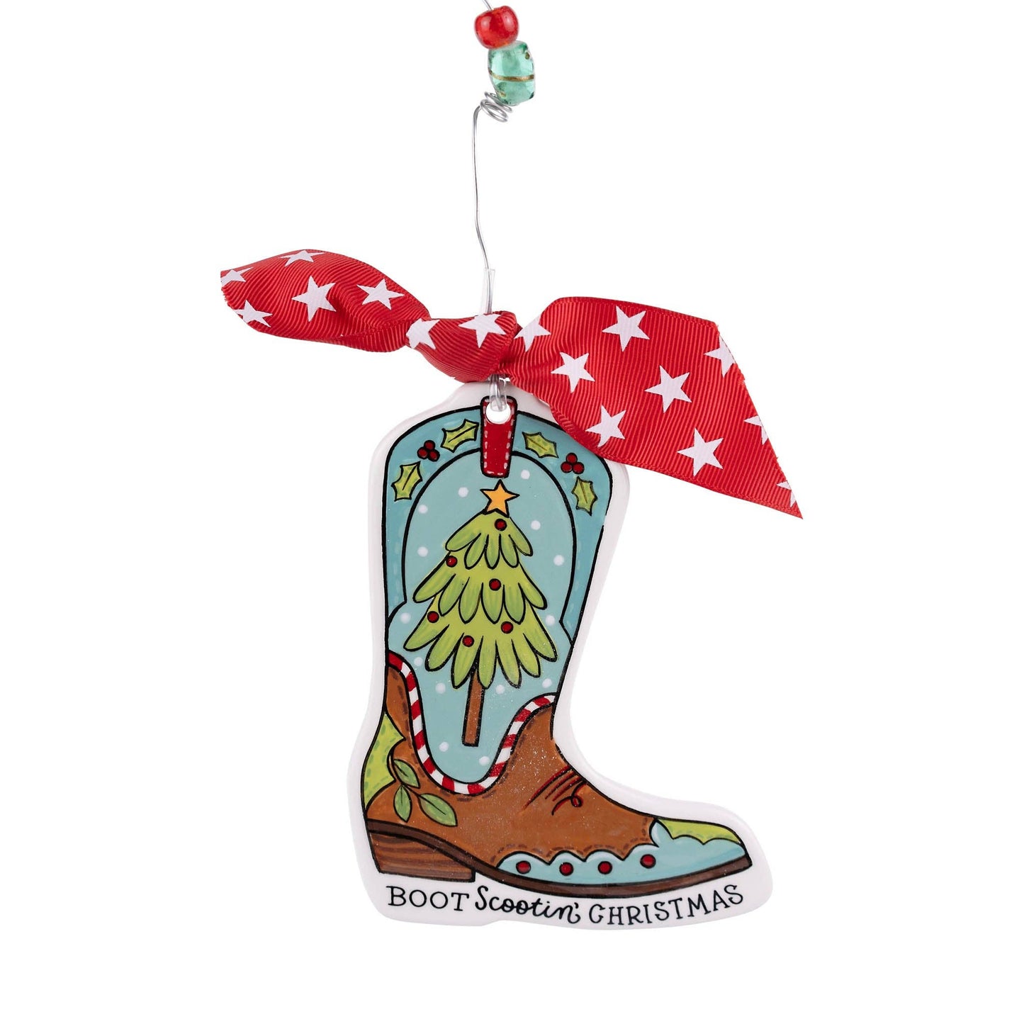 Boot Scootin' Christmas Tree Flat Ornament