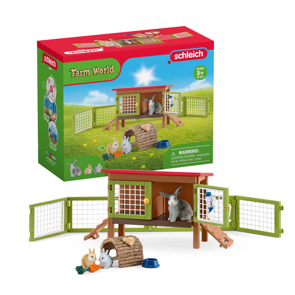 Rabbit Hutch Farm Figurine Toys Play Set