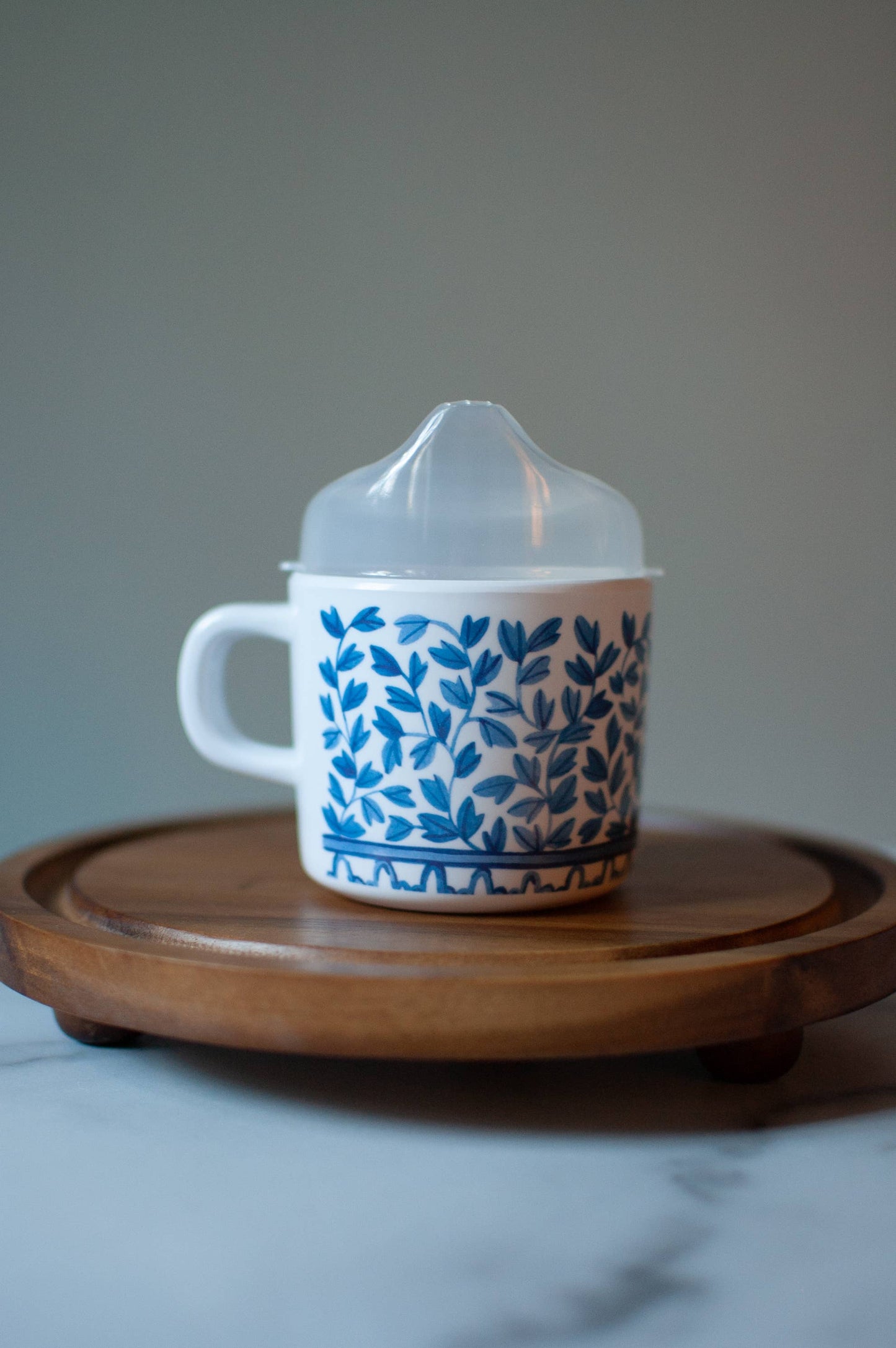 Blue and White Sippy Cup