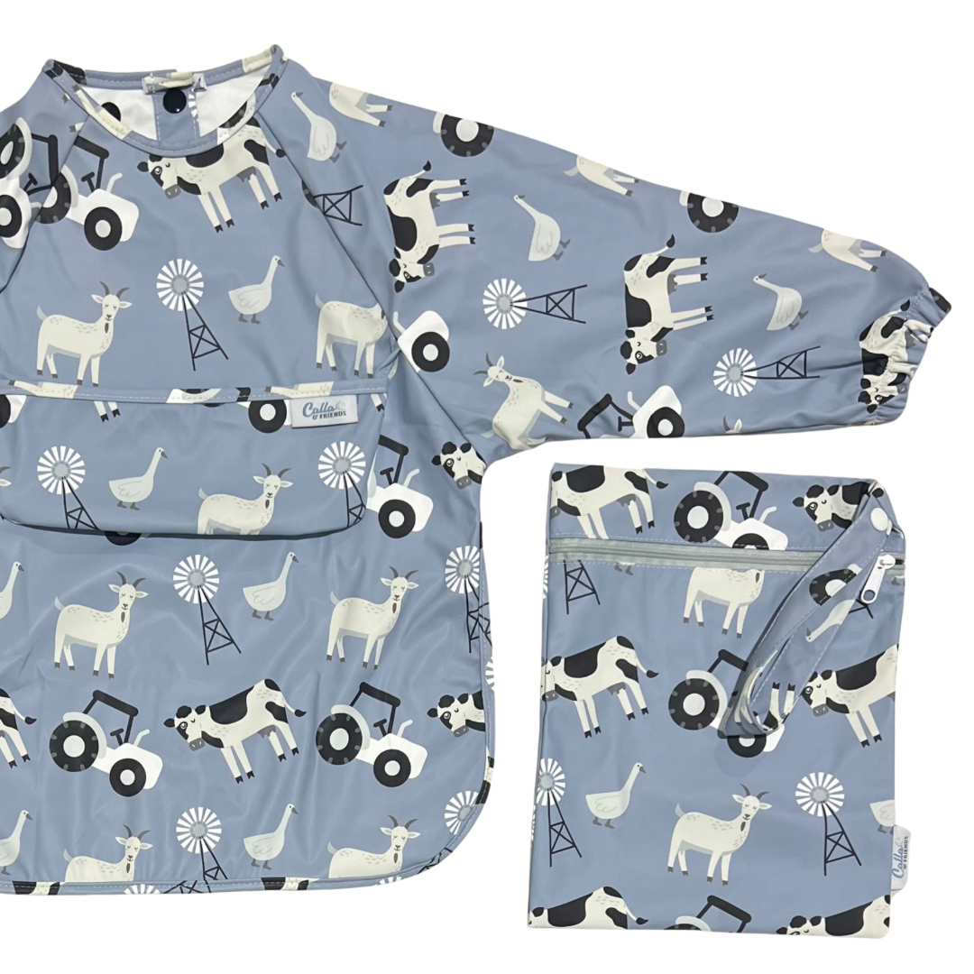 The Grayson Long Sleeve Bib - Farm: Powder Blue