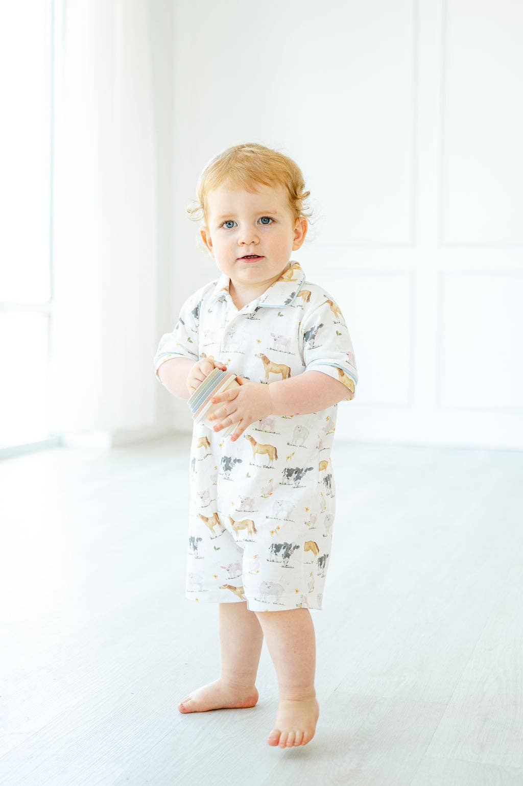 Animal Sounds Harold Romper Pima Cotton