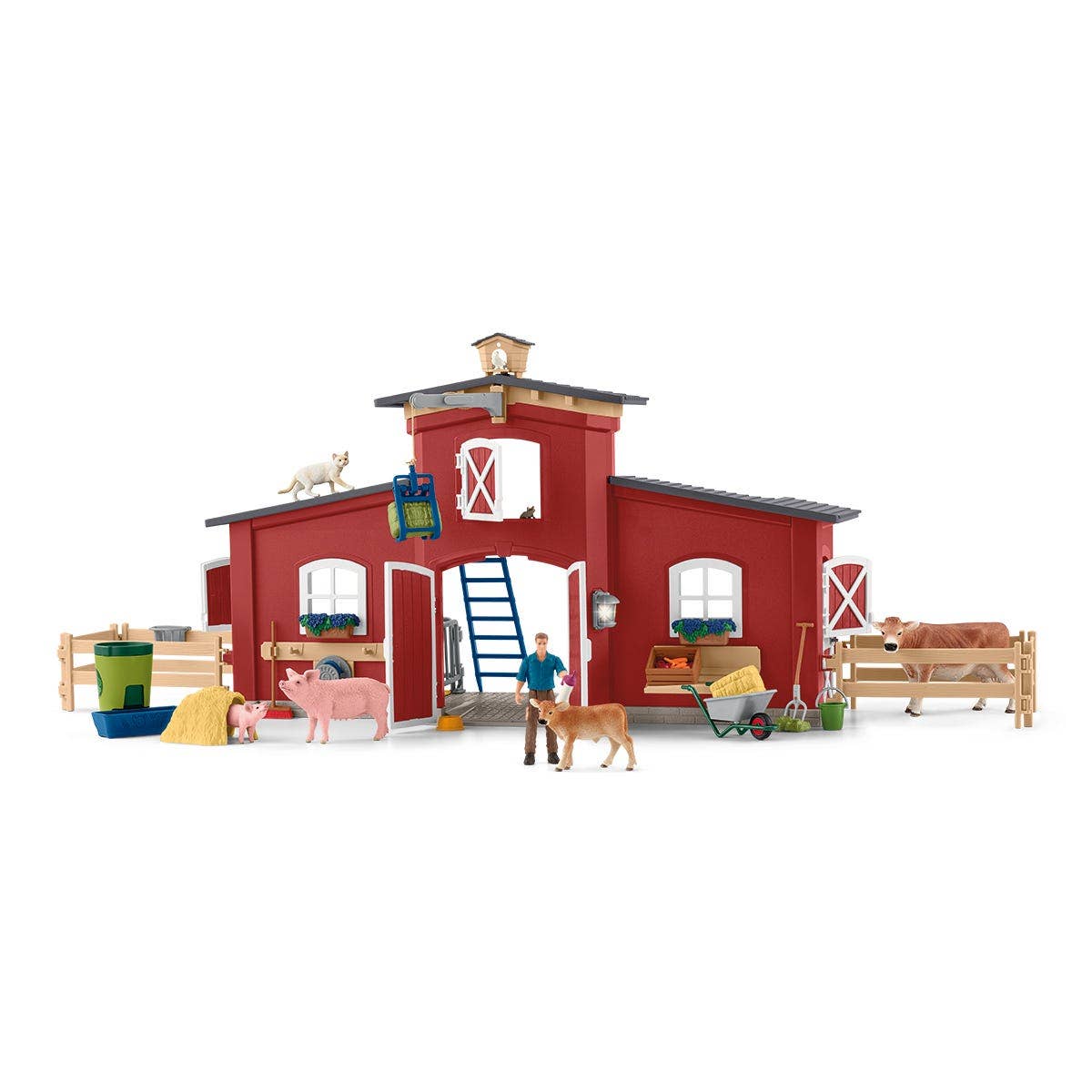 Red Barn  Farm Figurine Toys Play Set
